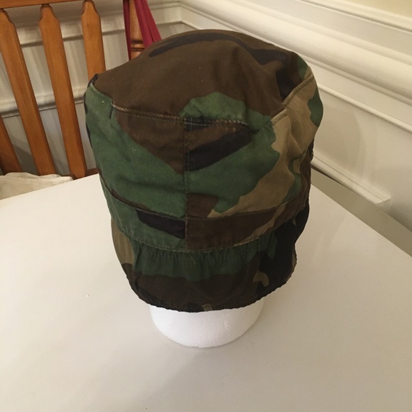 USGI Propper International 1980s BDU Woodland Combat Patrol Cap Ear Flaps Sz 7.5 - Picture 2 of 4